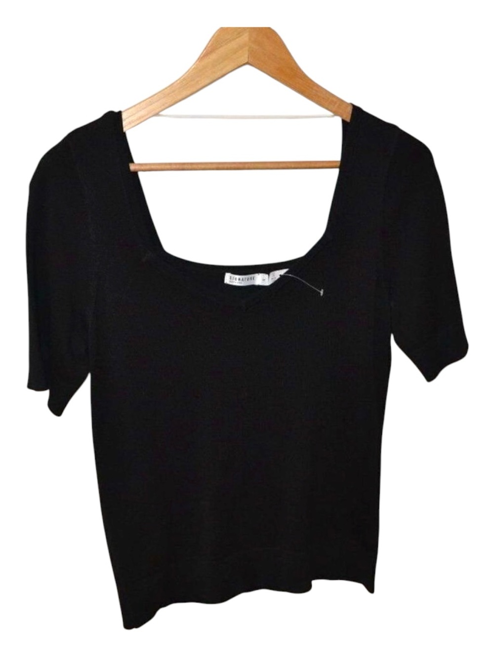 REITMANS signature black feminine soft basic crop top short sleeves round neck S